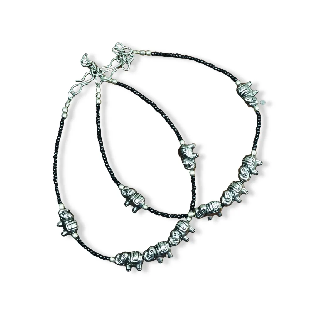 Handcrafted Elephant Beaded Anklets