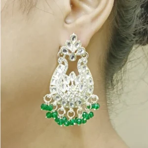 Gold-Plated Kundan Jhumka Earrings For Women