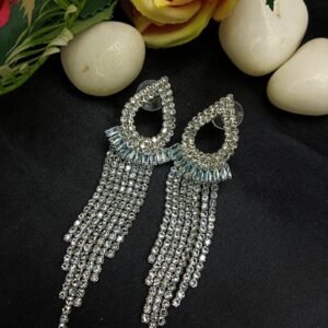Silver-Plated Tassel Dangle Earrings