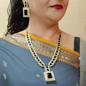 Stunning Gold Tone AD Opera Necklace Set