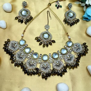 Elegant Bridal Kundan Collar Necklace Set