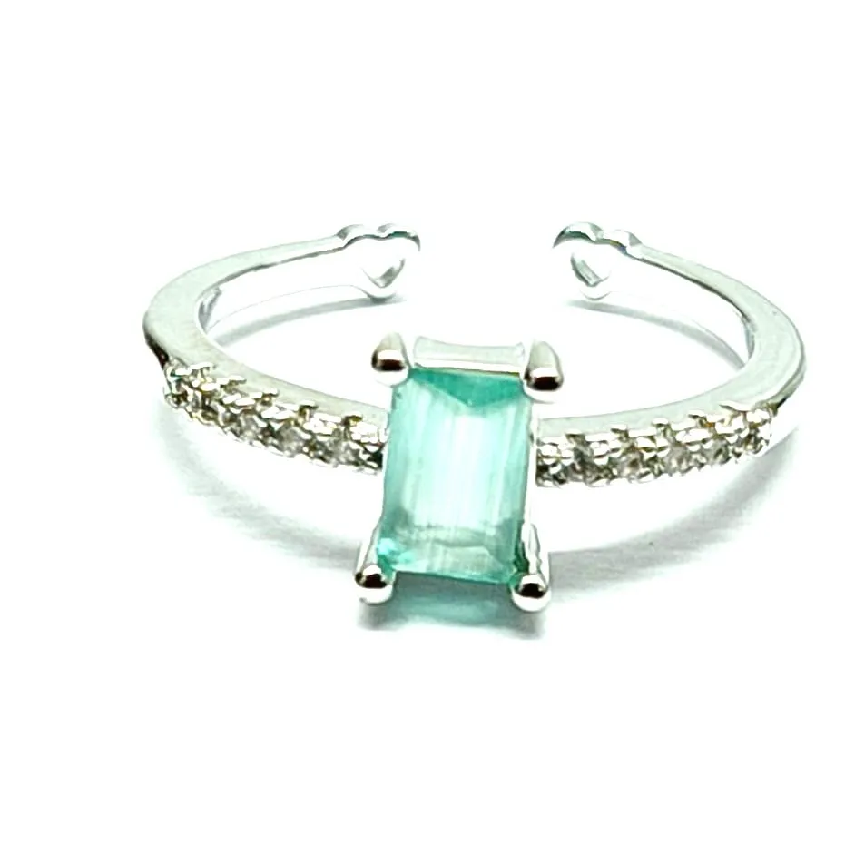 Anti-tarnish Simulated Gemstone Studded Ring