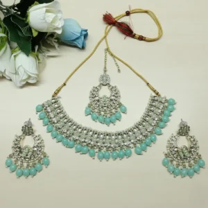 Silver-Plated Kundan Princess Set for Women