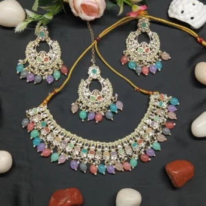 Gold-Plated Multicolor Princess Necklace Set