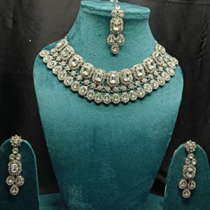 American Diamond Collar Necklace Set