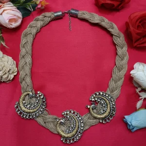 Designer Dual Tone Jute Necklace