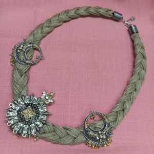 Designer Dual Tone Jute Necklace