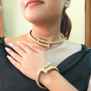 Gold-Tone Slip-On Jewelry Set