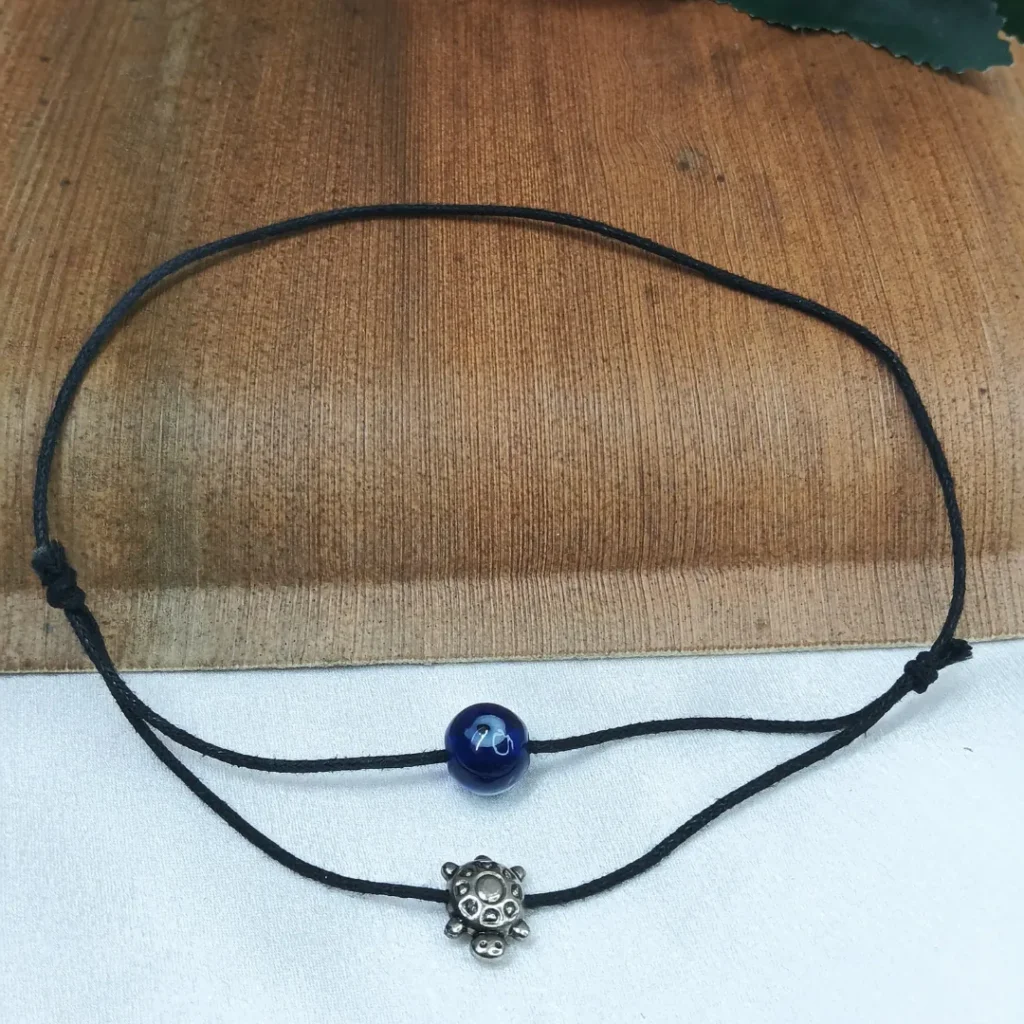 Evil Eye & Turtle Charm Anklet