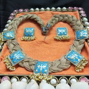Meenakari Pearl Ghunghru Necklace Set