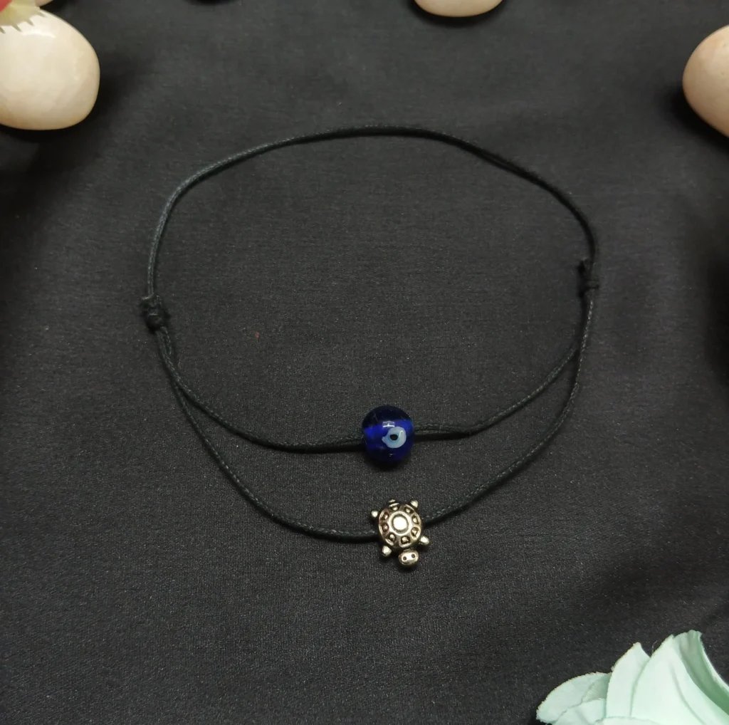 Evil Eye & Turtle Charm Anklet