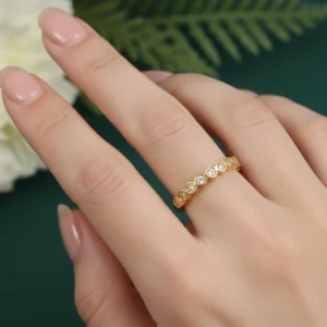 Adjustable Gold-Tone Open Chic Circular Ring