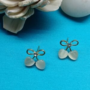 Cherry Earrings With Bow for Women