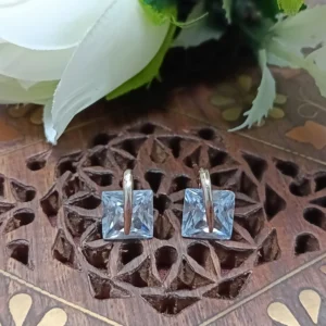 Dazzling Gold-Tone Square Crystal Studs