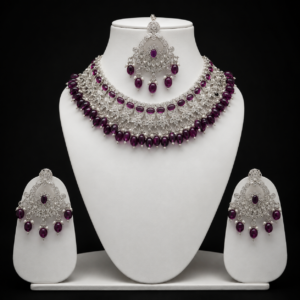 Silver-Tone Princess Jewelry Set for Women