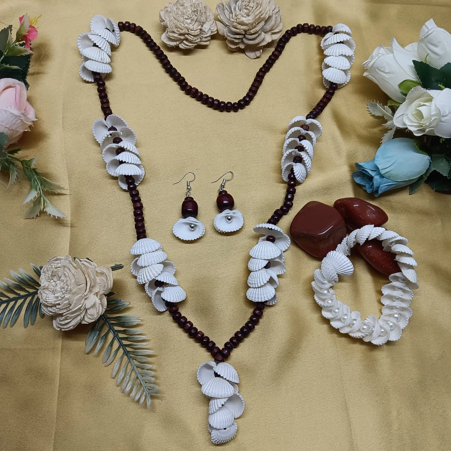 Women’s Boho Shell Opera Jewelry Set