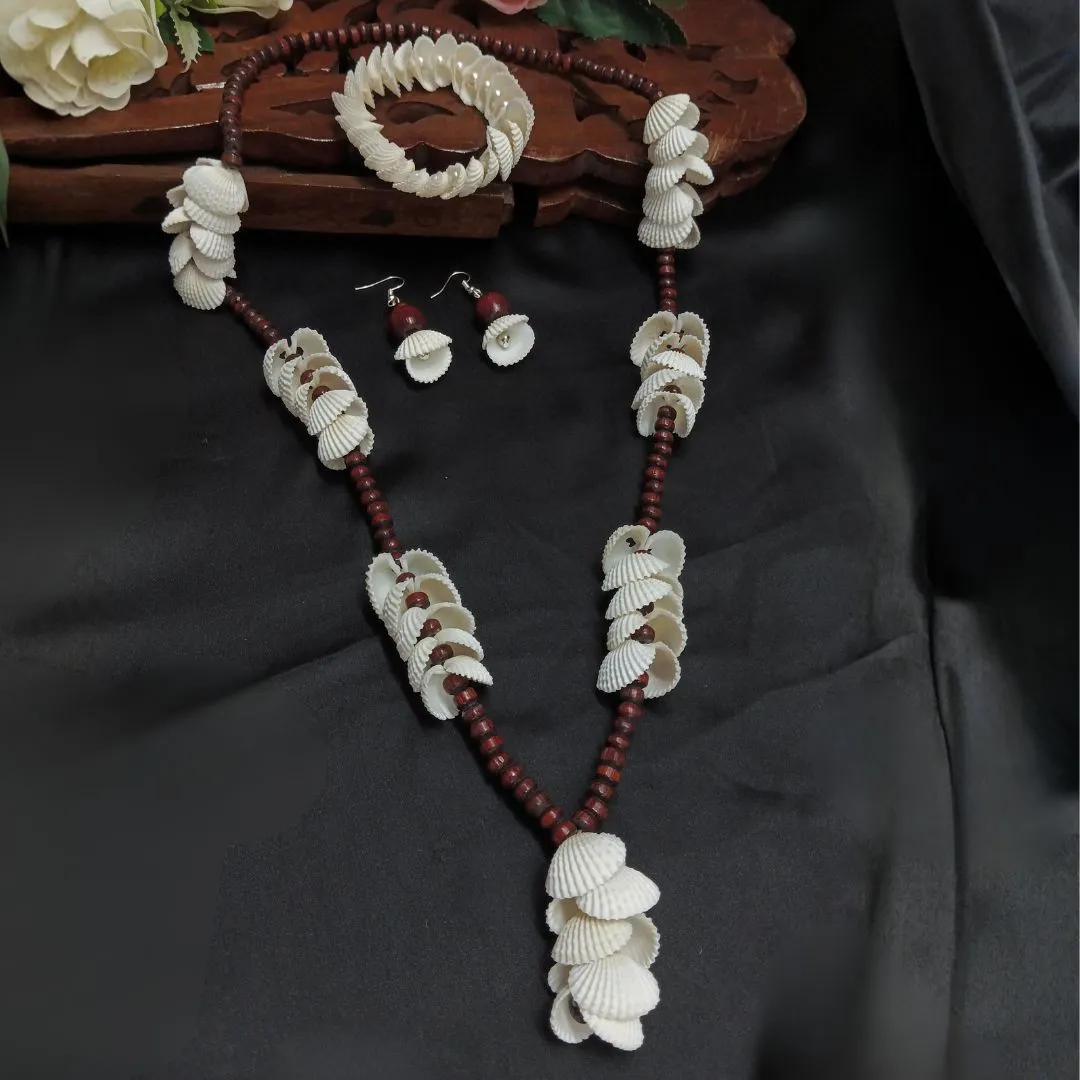 Women’s Boho Shell Opera Jewelry Set