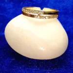 Gold Tone Open Ring with Clear Crystal
