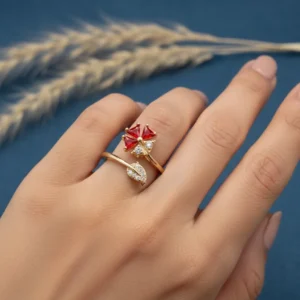 Gold-Tone Adjustable Floral Statement Ring