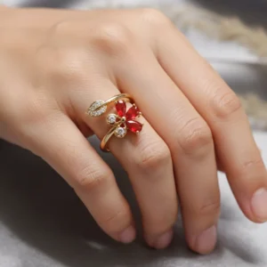 Gold-Tone Adjustable Petal Wrap Ring