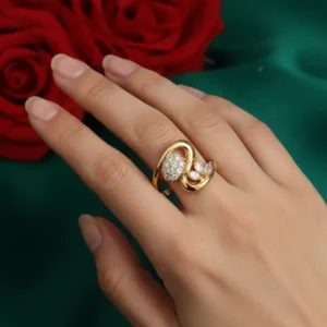 Gold-Tone Swirling Ring for Women