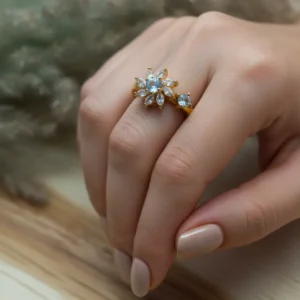 Adjustable Floral Spinner Ring