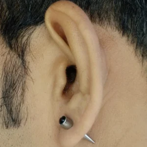 Men's Black Stud Spike Earrings