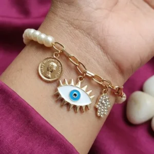 Pearl & Gold Chain Bracelet
