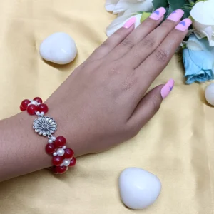 Handcrafted Dual-Tone Beaded Bracelet