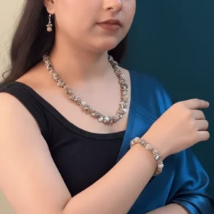Handmade Shell and Silver Bead Jewelry Set