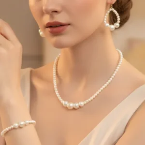 Handcrafted White Pearl Jewelry Set