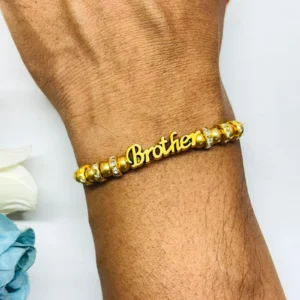 Handmade Gold-tone Beaded Rakhi