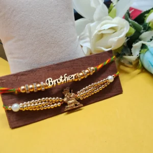 Rakhi with Golden Beads, ‘Brother’