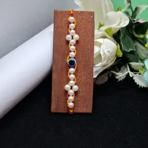 Evil Eye Pearl Rakhi with Roli & Chawal