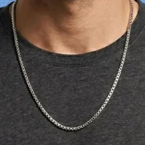 Silver-Tone Link Chain for Men and Boys