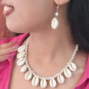 Natural Cowrie Shell Choker Jewelry Set