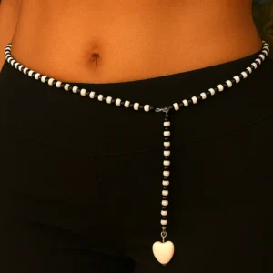Stylish Black and White Waist Chain