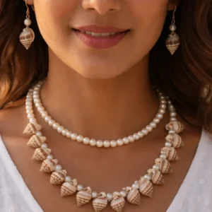 Layered Seashell & Pearl Jewelry Set