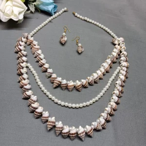Handcrafted Pearl & Shell Necklace Set