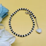 Handcrafted Black & White Beaded Anklet