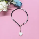 Handcrafted Black & White Beaded Anklet