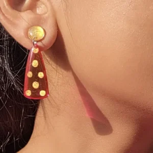 Resin Earrings: Unique & Handmade Designs Red Drop Resin Earrings for Women