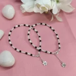 Dual-tone Black & White Beaded Anklet