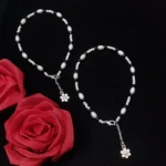 Dual-tone Black & White Beaded Anklet