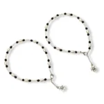 Dual-tone Black & White Beaded Anklet