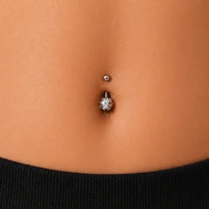 Minimal Silver Tone Curved Bar Piercing