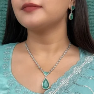 Elegant Green Cubic Zirconia Jewelry Set