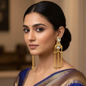 Elegant Gold-Tone Kashmiri Earrings