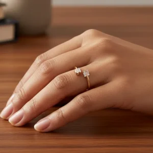 Elegant Square-Cut Adjustable Ring