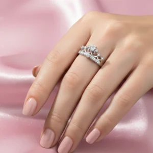 Cubic Zirconia Silver-Tone Ring for Women